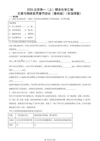2025北京高一（上）期末真题化学汇编：元素与物质世界章节综合（鲁科版）（非选择题）