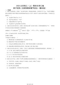 2025北京高三（上）期末真题化学汇编：原子结构 元素周期律章节综合（鲁科版）