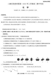 湖南省三湘名校教育联盟2024-2025学年高一下学期期中考试 化学 PDF版含解析