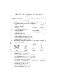 安徽师范大学附中2024-2025学年高一化学上学期期中测试卷（含答案）
