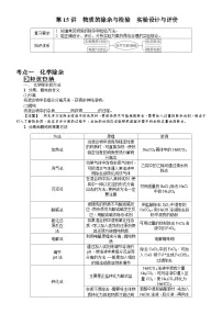 第15讲　物质的除杂与检验　实验设计与评价 学案（含答案）2026届高三化学一轮总复习