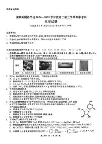 广东省深圳外国语学校2024-2025学年高二下学期期中考试 化学试题（图片版，含答案）