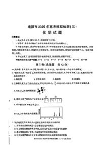 陕西省咸阳市2025届高三高考模拟第三次模拟-化学试题+答案