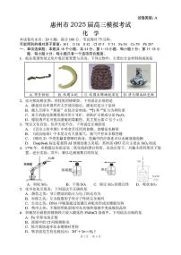 广东省惠州市2024-2025学年高三下学期模拟化学试题（图片版，含答案）