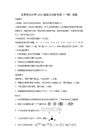 甘肃省兰州市2025届高三诊断考试（一模） 化学试卷（解析版）