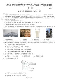 广东省惠州市惠东县2023-2024学年高二上学期期中学业质量监测 化学试卷（PDF版，无答案）