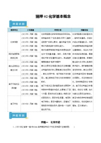 备战2025年高考化学抢押秘籍(浙江专用)猜押02化学基本概念(学生版+解析)练习