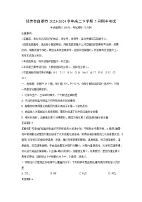 甘肃省白银市2023-2024学年高二下学期5月期中考试化学试卷（解析版）