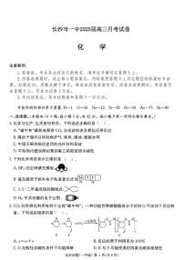 长沙市第一中学2024-2025学年高三下学期月考化学试题卷（含答案）
