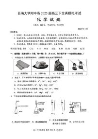 2025届重庆市西南大学附属中学高三下学期高考全镇模拟化学试题（含答案）