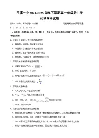 云南省玉溪市一中2024-2025学年高一下学期期中考试化学试卷（含答案）