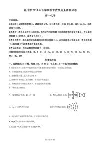 湖南省郴州市2023-2024学年高一上学期期末教学质量监测化学试题（含答案）