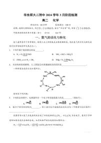【上海高中化学】上海市华东师范大学第二附属中学2024-2025学年高二下学期3月月考化学试卷