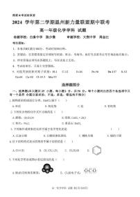 浙江省温州新力量联盟2024-2025学年高一下学期4月期中联考试题 化学 PDF版含答案