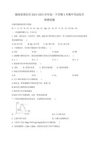 湖南省邵东市2024-2025学年高一下学期4月期中考试化学检测试题（含答案）