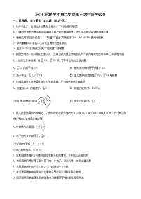 河南省沈丘县第一高级中学2024-2025学年高一下学期期中化学试卷（原卷版+解析版）