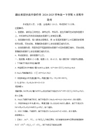 湖北省部分高中协作体2024-2025学年高一下学期4月期中联考化学试卷（解析版）