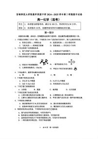 2025北京首都师大苹中分校高一（下）期中真题化学试卷