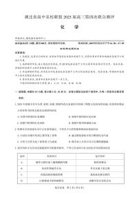 湖北省圆创名校联盟2025届高三下学期5月第四次联合测评化学试卷（PDF版附解析）