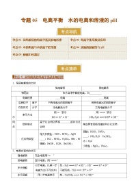 专题05 电离平衡 水的电离和溶液的pH（考点清单）（讲+练）-2024-2025学年高二化学上学期期末考点大串讲（人教版2019）(原卷版+解析版)