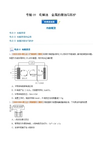 专题09 电解池 金属的腐蚀与防护-备战2024-2025学年高二化学上学期期末真题分类汇编（人教版2019选择性必修1）(原卷版+解析版)