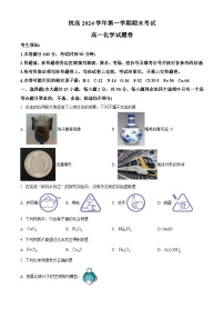 浙江省杭州市西湖区杭高统考2024-2025学年高一上学期期末考试化学试题（原卷版+解析版）