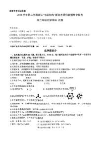 浙江省七彩阳光新高考研究联盟2024-2025学年高二下学期期中联考化学试题（PDF版附答案）