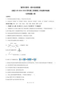 安徽省智学大联考·皖中名校联盟（合肥市第八中学）2024-2025学年高二下学期期中考试化学（A）试题（PDF版附解析）