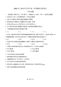 湖南省永州市第四中学2024-2025学年高一下学期学考模拟仿真考试化学试题（Word版附解析）
