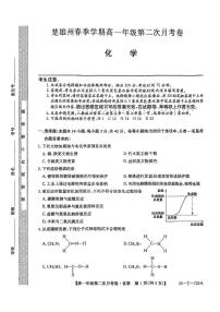 云南省楚雄彝族自治州2024-2025学年高一下学期5月期中化学试题