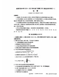 成都石室中学2024-2025学年度高三下学期高考适应性考试（一) 化学试题（含答案）