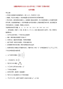 安徽省亳州市2023_2024学年高二化学下学期7月期末考试含解析
