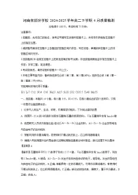 河南省部分学校2024-2025学年高二下学期4月质量检测化学试题（解析版）