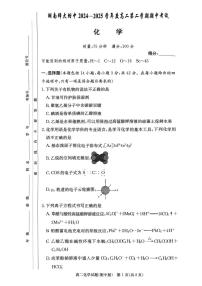 湖南省长沙市湖南师大附中2024-2025学年高二下学期期中考试化学试题（图片版，含答案）含答案解析