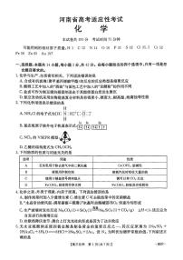 2025年河南高考模拟适应性化学试题及答案