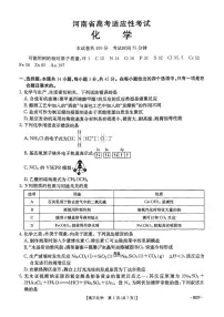 2025年河南高考模拟适应性化学试题及答案