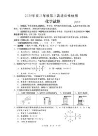 山东省青岛市2025年高三下学期高考第三次适应性检测化学试题（含答案）