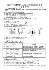 广西壮族自治区南宁第三中学2024-2025学年高三下学期五月第二次适应性测试化学试卷 含解析