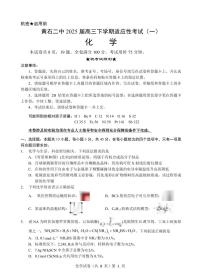 化学丨湖北省黄石二中2025届高三下学期适应性考试（一）试卷及答案