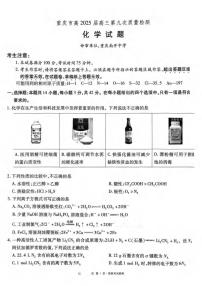 重庆市南开中学2025届高三下学期5月第九次质量检测化学试卷（扫描版附答案）