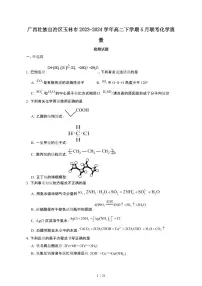 广西壮族自治区玉林2023-2024学年高二第二学期5月联考化学试卷（含答案）