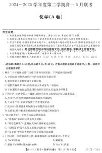 安徽省县中联盟2024-2025学年高一下学期5月联考化学（A卷）试题（PDF版附解析）