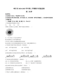 新疆喀什市2024-2025学年高二下学期期中质量监测 化学试卷