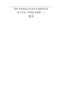 2025届青海省西宁市高三下学期高考一模 化学试卷含答案