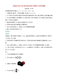 北京市2024_2025学年高三化学上学期10月月考试卷含解析