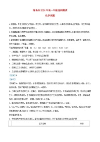 山东省青岛市2023_2024学年高一化学上学期1月期末试题含解析