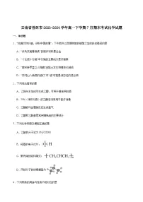 云南省普洱市2023-2024学年高一下学期7月期末化学试卷含答案