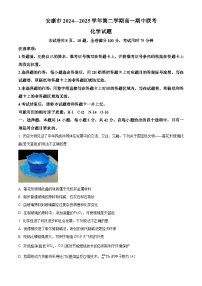 陕西省安康市2024-2025学年高一下学期4月期中联考化学试题