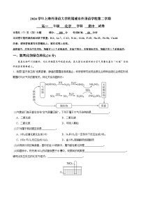 上海市上海外国语大学附属浦东外国语学校2024-2025学年高一下学期期中考试+化学试题