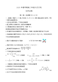 甘肃省张掖市某校2024-2025学年高二下学期6月月考化学试卷